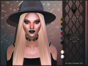 Sims 4 — Ring Choker by Nightcrawler_Sims — NEW MESH TF/EF All lods Ambient occlusion 6 colors 2 metal options Comes with