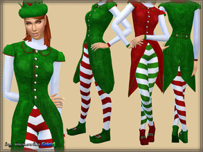 Sims 4 — Set Elf by bukovka — Costume is elf . It designed for women of all ages. Includes: dress and shoes. Set