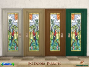 Sims 4 — BG Door: Parrots by DragonQueen — Parrots on a tropical beach. Do NOT upload this creation to any other site,
