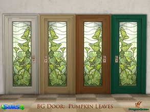 Sims 4 — BG Door: Pumpkin Leaves by DragonQueen — A simple subject becomes an amazing door. Do NOT upload this creation