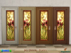 Sims 4 — BG Door: Poppy by DragonQueen — I don't know if they really are poppies, but they're too beautiful to pass by!