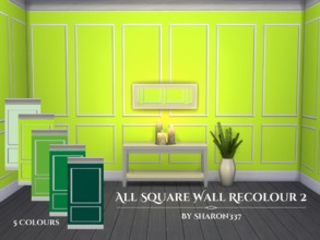 Sims 4 — All Square Wall Recolour Set 2 by sharon337 — Wall with Square in 5 different colours in all 3 Wall heights,