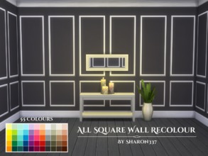 Sims 4 — All Square Wall Recolour by sharon337 — Wall with Square in 55 different colours in all 3 Wall heights, ONLY