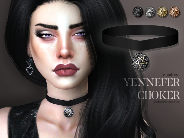 Sims 4 — Yennefer Choker by Pralinesims — Yennefers Choker from TW, comes in 5 colors