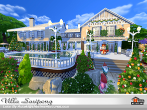 Sims 4 — Villa Sasipong by autaki — Villa Sasipong Christmas themes Medium house for you simmies. It has - 2Living rooms
