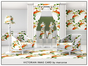 Sims 3 — Victorian Xmas Card_marcorse by marcorse — themed pattern: little girl and holly branch from a Victorian