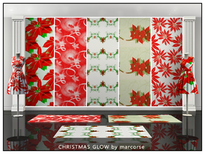 Sims 3 — Christmas Glow_marcorse. by marcorse — Five selected Christmas patterns with a red emphasis. All are found in