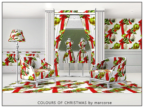 Sims 3 — Colours of Christmas_marcorse by marcorse — Themed pattern: the colours of Christmas . green holly, red bow,