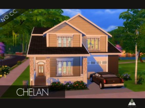 Sims 4 — Chelan Estate by ProbNutt — The front covered porch of the charming Chelan welcomes you into the foyer, which