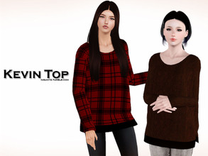 Sims 3 — Kevin Female Top by Nisuki — A shirt on the bigger size for your girls. There's a male version too. Before you