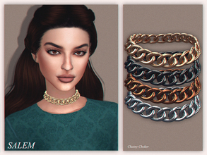 Sims 4 — Chainy Choker by Salem_C — new mesh 6 swatches HQ Texture (Compatible with HQ Mod by Alf-si)