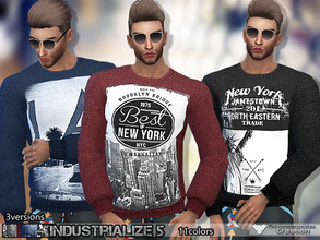 Sims 4 — PZC_Industrialize 5 Sweatshirt Set by Pinkzombiecupcakes — -With custom thumbnail -3 versions and 11 colours