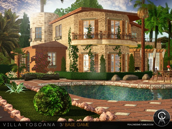 Sims 3 — Villa Toscana 3 by Pralinesims — Base game NO EP's and SP's