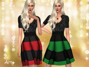 Sims 4 — Winter CollectZ. XIV by Zuckerschnute20 — A simple but yet festive dress with lace upper part, wide skirt and