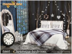 Sims 4 — Christmas Bedroom by Severinka_ — A set of furniture and decor for the bedroom decoration to Christmas in a