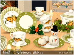 Sims 4 — Christmas Dishes by Severinka_ — A set of dishes in the Christmas style. Decorate your home for Christmas and