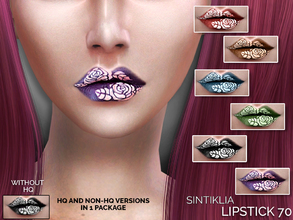 Sims 4 — Sintiklia - Lipstick 70 by SintikliaSims — Lipstick fith roses painting HQ(6 colors) and non-HQ versions(6