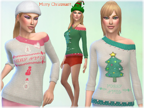 Sims 4 — Christmas Sweater by alin2 — This is my take on the cute-&quot;ugly&quot; Christmas sweater for you