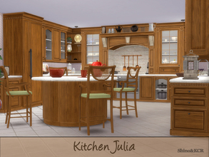 Sims 4 — Kitchen Julia by ShinoKCR — Elegant Kitchen Furniture inspired by Clive Christian - also in a rustical and