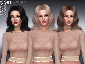 Sims 4 — Sintiklia - Hair s51 Sparks by SintikliaSims — HQ texture Sliked back volume wavy hair 30 colors(solids and
