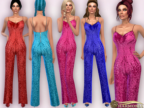Sims 4 — Strappy All-over Sequin Jumpsuit by Harmonia — Mesh By Harmonia 8 color