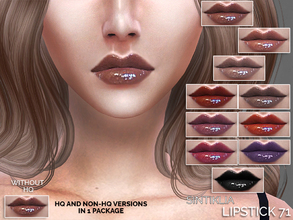 Sims 4 — Sintiklia - Lipstick 71 by SintikliaSims — Watershine lipgloss HQ(10 colors) and non-HQ versions(10 colors) If