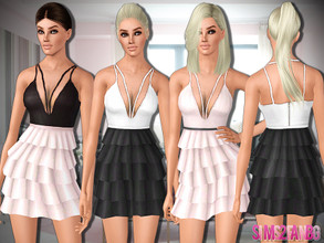 Sims 3 — 478 - Layered Mini Dress by sims2fanbg — .:478 - Layered Mini Dress:. Dress in 4 recolors, Custom mesh,