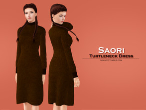 Sims 3 — Saori Dress by Nisuki — This is a long sleeved turtleneck dress for your ladies! Enjoy! Please read the Creator