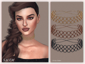 Sims 4 — Circles Choker by Salem_C — new mesh 7 swatches HQ Texture (Compatible with HQ Mod by Alf-si)