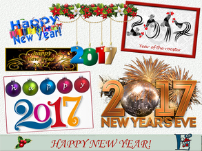 Sims 4 — Happy new Year wall set by evi — Wishes on the wall to celebrate New Year! Health, prosperity, love and