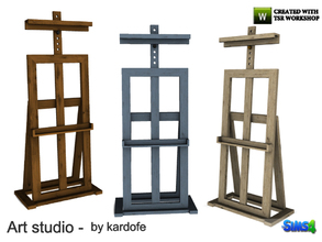 Sims 4 — kardofe_Art studio_Easel by kardofe — Easel, in three different textures 