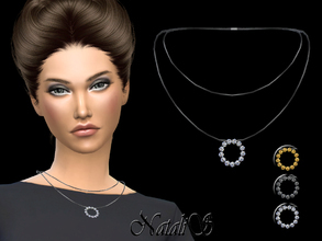 Sims 4 — NataliS_Crystal hoop pendant by Natalis — Crystal hoop pendant on a silicone cord. Excellent casual jewelry.