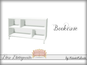 Sims 4 — Lina Livingroom - Bookcase by ArwenKaboom — White empty bookcase with slots. 