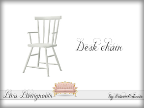 Sims 4 — Lina Livingroom - Chair by ArwenKaboom — A white desk chair. 