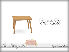 Sims 4 — Lina Livingroom - End Table by ArwenKaboom — Wooden end table. 