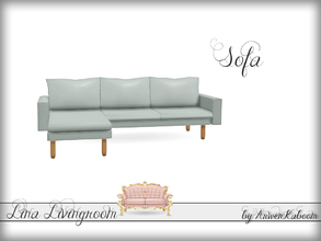 Sims 4 — Lina Livingroom - Sofa by ArwenKaboom — Gray livingroom sofa with wooden legs. 