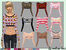 Sims 4 — Long Sleeve Crop Tops by melisa_inci —  This top features a crop top style with a rounded neckline long sleeve