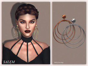 Sims 4 — Shelly Earrings by Salem_C — new mesh 4 swatches HQ Texture (Compatible with HQ Mod by Alf-si)