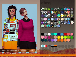 Sims 4 — Recolor Sentate DianaSweaterTop - mesh needed by HelgaTisha — Recolor Sentate DianaSweaterTop - 90 colors - Top
