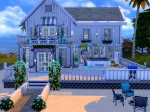 Sims 4 — SLRN Beach Home (No CC) by Whatthewoohoo — Small beach home for your Single Sim or a couple. Great patio area