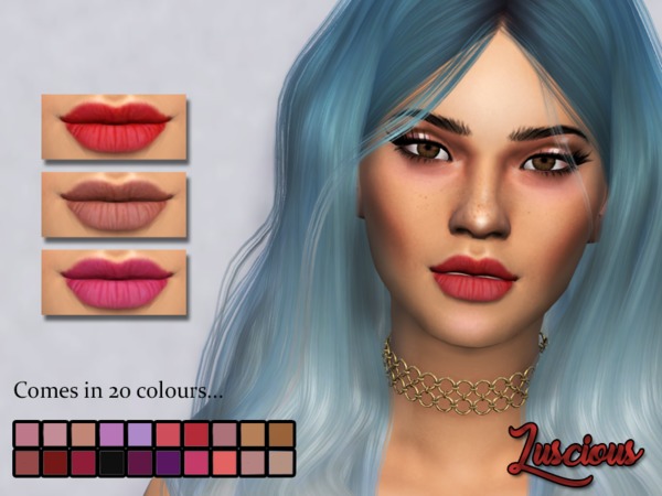 Sims 4 — Luscious Lipstick by KittyMeow2 — 20 colour swatches Enjoy!