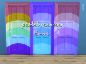 Sims 4 — Rainbow Door Pastel Recolour by nevyx — Basegame compatible 3 recolours both sides rainbow