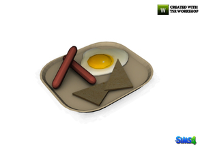 Sims 4 — kardofe_Breakfast nook_Eggs with sausages by kardofe — Dish with fried egg, sausage and toast, just decorative 