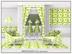 Sims 3 — Molecules 2_marcorse by marcorse — Geometric pattern: molecule shapes in yellowy green