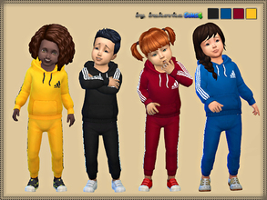 Sims 4 — Set Adidas by bukovka — Set for Toddler . It includes a hoodie and pants. Installed independently, they are