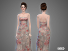 Sims 4 — Kyoko - gown by -April- — Hey! I am back with this floral-pattterned beaded gown. 3 color options available. New