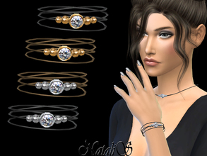 Sims 4 — NataliS_Leather bracelet with crystal clasp by Natalis — Leather cord bracelet with crystal clasp. FT-FA-YA 4