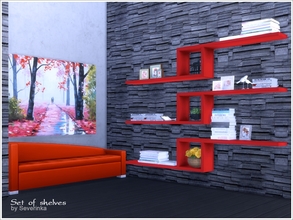 Sims 4 — Wall shelf 02 by Severinka_ — Wall shelf 02 4 colors