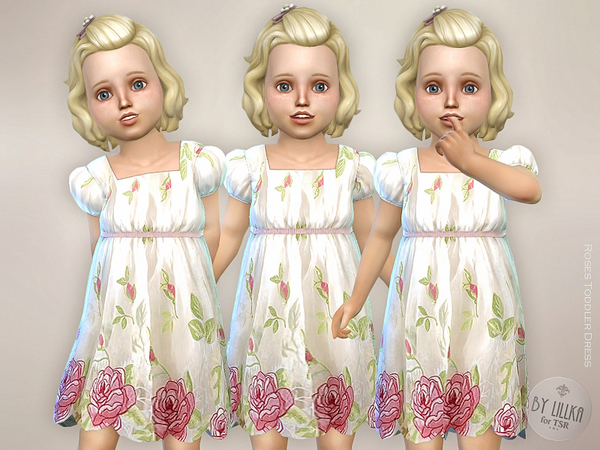 Sims 4 — Roses Toddler Dress by lillka — Roses Toddler Dress New item / one style I hope you like it :) Hair by Kiara