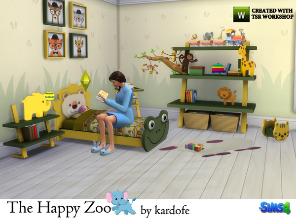 Sims 4 — kardofe_The Happy Zoo by kardofe — Bedroom for young children, it consists of a bed, a high chair, a potty, a